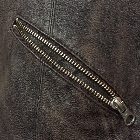 In Suede Leather vest Supersoft faux fur trim snaps/zippers - Picture 8 of 8